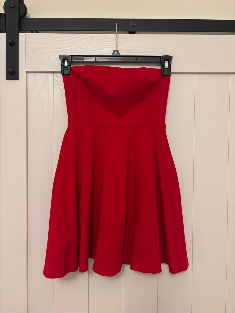 Lulu's Red Strapless Fit-and-Flare Dress